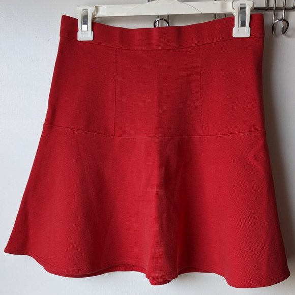 Madewell Red Flare A Line Mini Swing Skater Skirt Size 2 - Picture 2 of 8